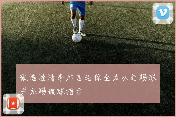张浩澄清李帅言论称全力以赴踢球并无踢假球指示