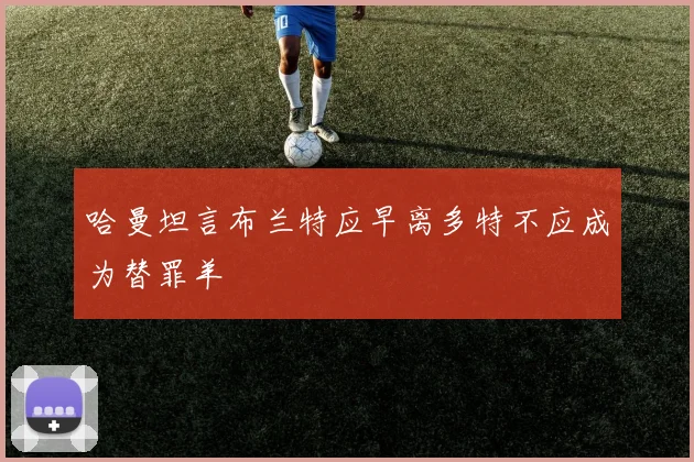 哈曼坦言布兰特应早离多特不应成为替罪羊